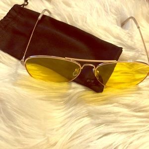 Gold Yellow-Lense Sunglasses